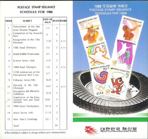 1988/ 1988�� ��ǥ�����ȹǥ �ȳ�ī��(����)